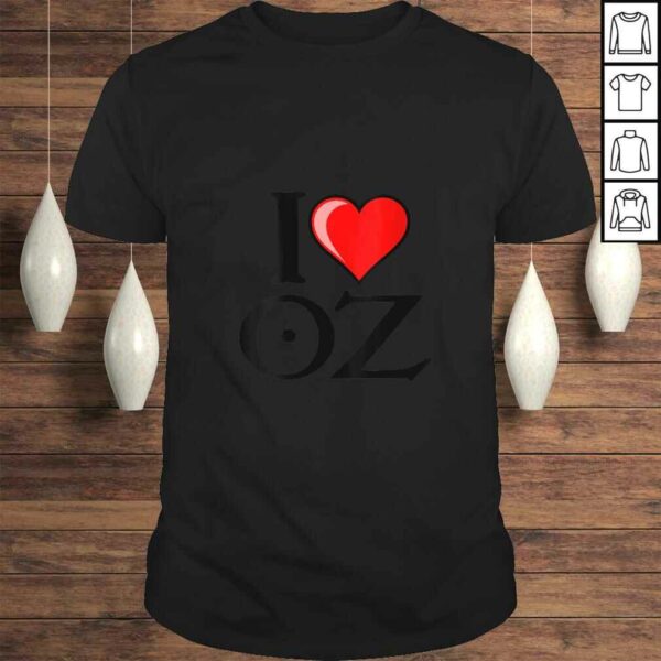 Womens Retro Tin Man Heart I Love Oz Cute Wizard of OZ Shirt