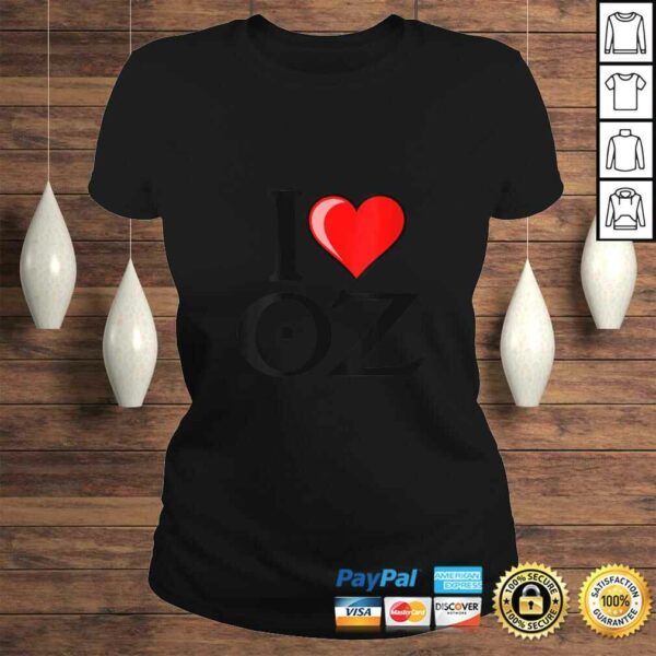 Womens Retro Tin Man Heart I Love Oz Cute Wizard of OZ Shirt