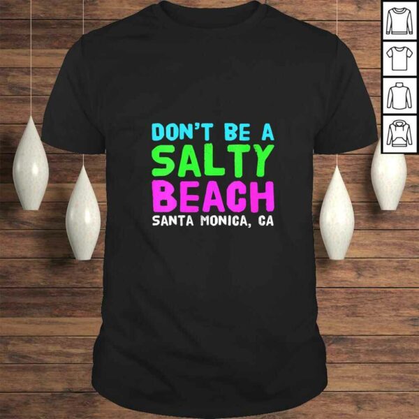 Womens Santa Monica, California Salty Beach V-Neck T-Shirt