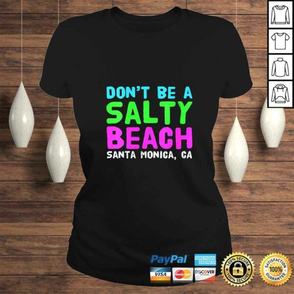 Womens Santa Monica, California Salty Beach V-Neck T-Shirt