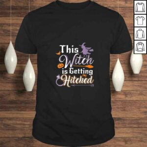 Womens This Witch Is Getting Hitched Halloween Engagement Wedding V-Neck T-Shirt Womens This Witch Is Getting Hitched Halloween Engagement Wedding V-Neck T-Shirt
