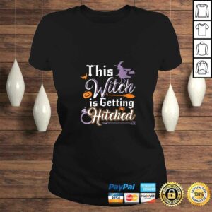 Womens This Witch Is Getting Hitched Halloween Engagement Wedding V-Neck T-Shirt 2 Womens This Witch Is Getting Hitched Halloween Engagement Wedding V Neck T Shirt 3