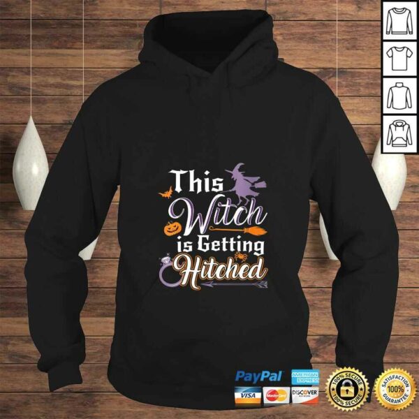 Womens This Witch Is Getting Hitched Halloween Engagement Wedding V-Neck T-Shirt