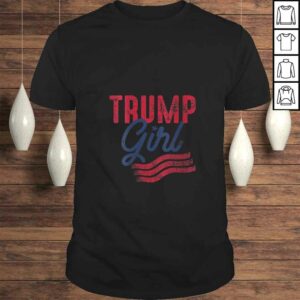 Womens USA Flag 2020 Election Gifts Girl Donald Trump VNeck TShirt Gift 1