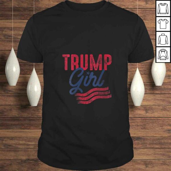 Womens USA Flag 2020 Election Gifts Girl Donald Trump VNeck TShirt Gift