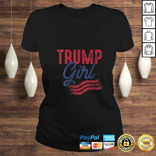 Womens USA Flag 2020 Election Gifts Girl Donald Trump VNeck TShirt Gift