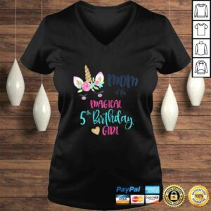 Womens Unicorn Mom of the 5th Birthday Girl Shirt Matching Mama