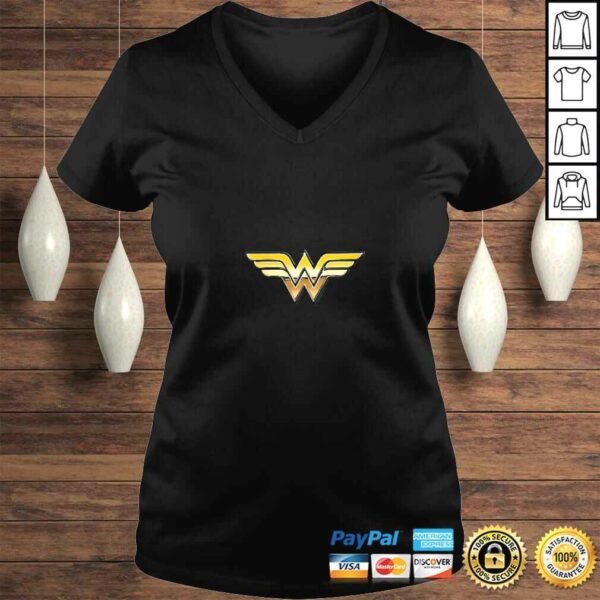 Womens Wonder Woman Golden Logo VNeck Gift TShirt