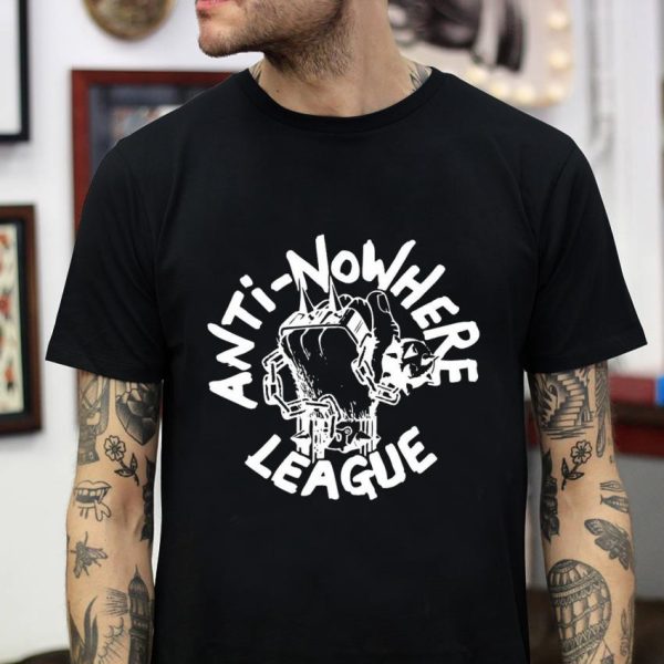 Anti nowhere league logo black and white t-shirt