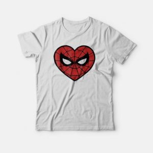Marvel Spider-Man Face Mask Heart T-Shirt Marvel Spider-Man Face Mask Heart T-Shirt