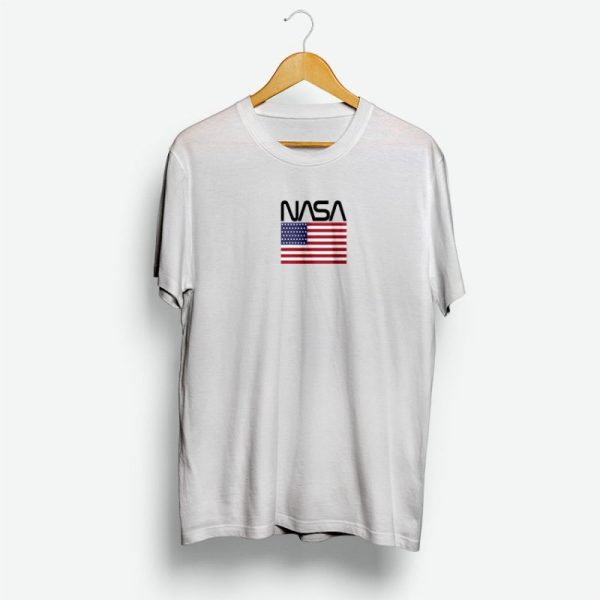 NASA Logo T Shirt with American Flag