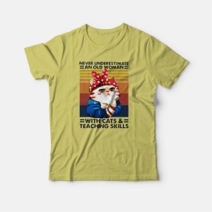 Never Underestimate An Old Woman With Cats T Shirt 3