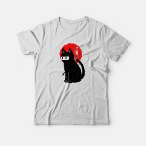 Ninja Cat Black T shirt 3