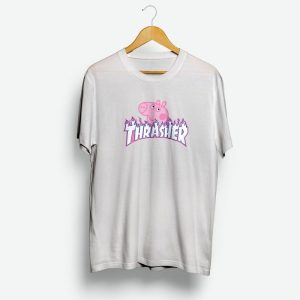 Peppa Pig X Thrasher Parody T-Shirt Cheap For UNISEX Peppa Pig X Thrasher Parody T-Shirt Cheap For UNISEX