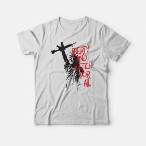 Pro Liberty and Justice For All  Gun Rights T-shirt