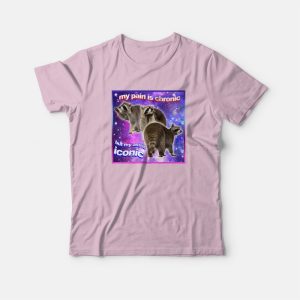 Raccoon My Pain Is Chronic But My Ass Is Iconic T-Shirt
