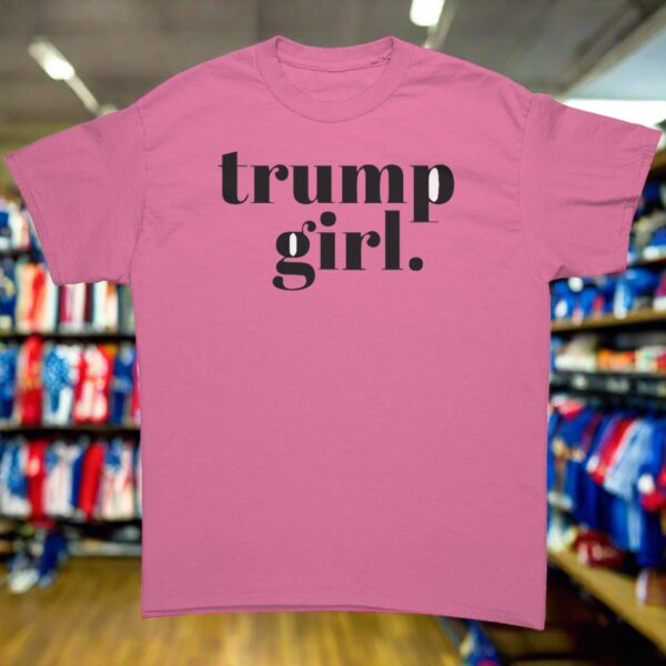 Trump Girl T-Shirt block typewriter font