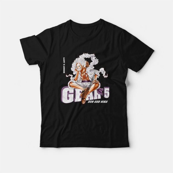 One Piece Monkey D Luffy Gear 5 Sun God Nika T-Shirt