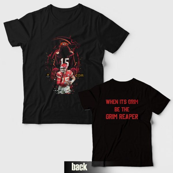 Patrick Mahomes The Grim Reaper T-Shirt Front and Back