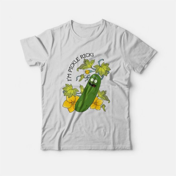 Pickle Rick Flower T-shirt Rick and Morty