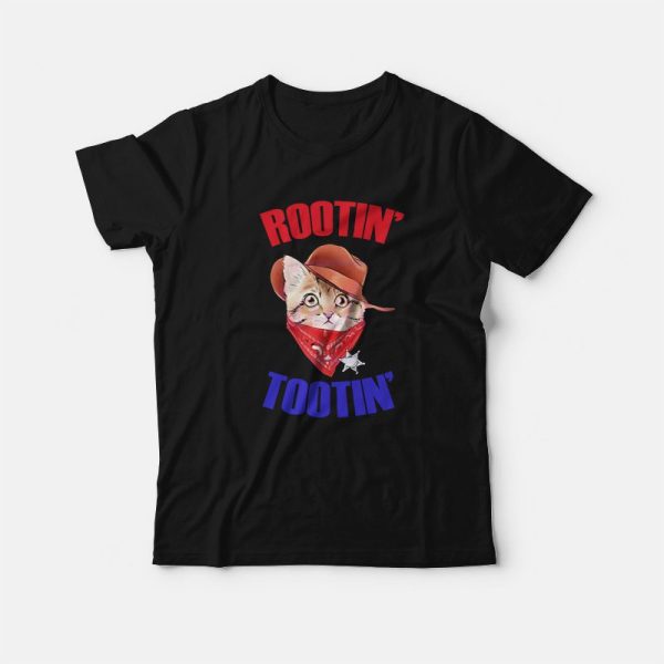 Rootin Tootin Cat Cowboy Vintage T-Shirt