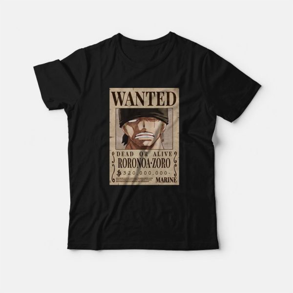 Roronoa Zoro Wanted Poster One Piece T-Shirt