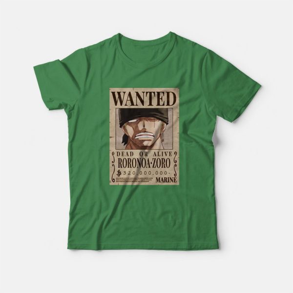 Roronoa Zoro Wanted Poster One Piece T-Shirt