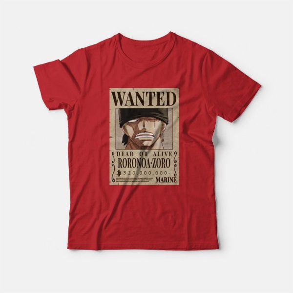 Roronoa Zoro Wanted Poster One Piece T-Shirt