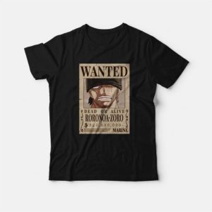 Roronoa Zoro Wanted Poster One Piece T-Shirt 3 Roronoa Zoro Wanted Poster One Piece T Shirt 4