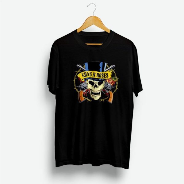 Sell Guns And Roses Skull Logo T-Shirt