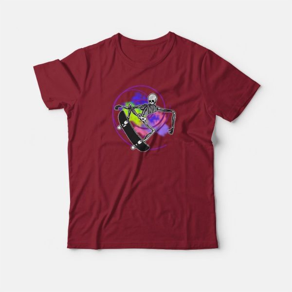 Skeleton Skateboarding Fun T-shirt