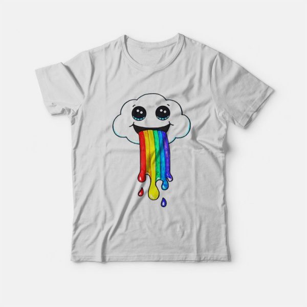 Super Cute Cloud Puking A Rainbow T-Shirt