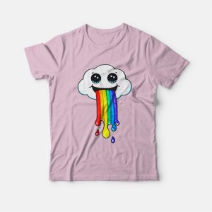 Super Cute Cloud Puking A Rainbow T Shirt 3