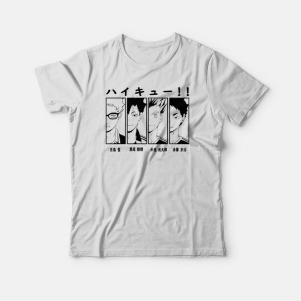 Tsukishima Kuroo Bokuto Akaashi Haikyuu Anime T-shirt