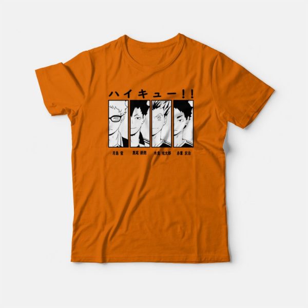 Tsukishima Kuroo Bokuto Akaashi Haikyuu Anime T-shirt