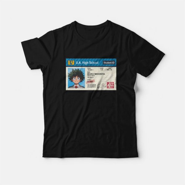 UA Student ID Card My Hero Academia Izuku Midoriya T-Shirt