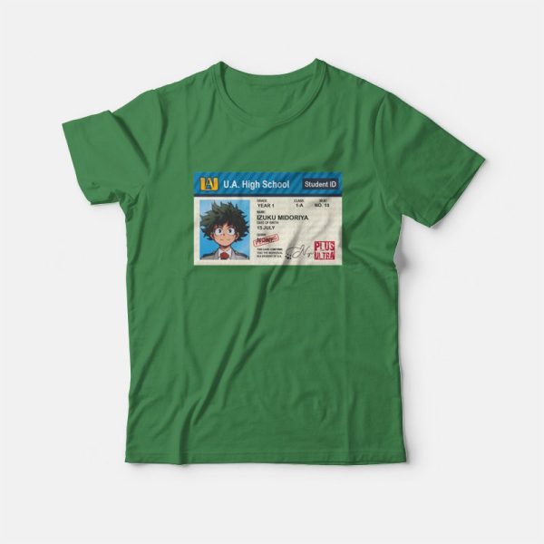 UA Student ID Card My Hero Academia Izuku Midoriya T-Shirt