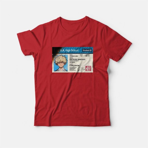 UA Student ID Card My Hero Academia Katsuki Bakugo T-Shirt