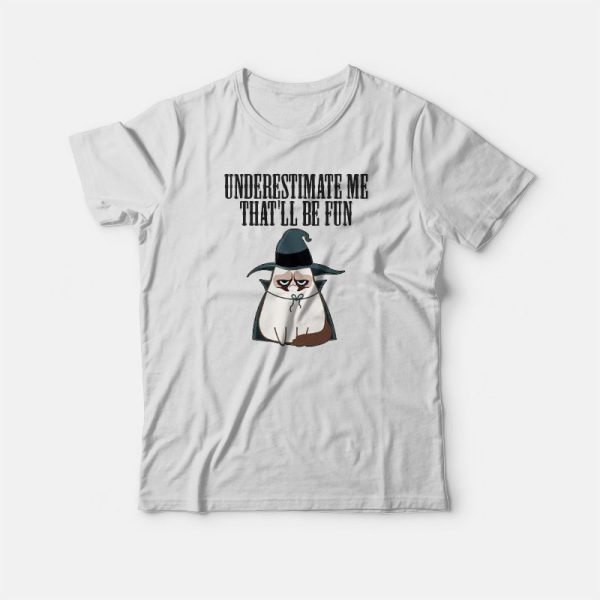 Underestimate Me That’ll Be Fun Grumpy Cat Witch T-shirt