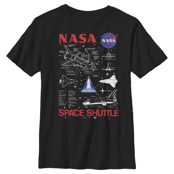 Boy_s NASA Space Shuttle Schematic Details T-Shirt