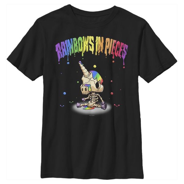 Boy_s R.I.P. Rainbows in Pieces Jim Bones Logo Splatter T-Shirt