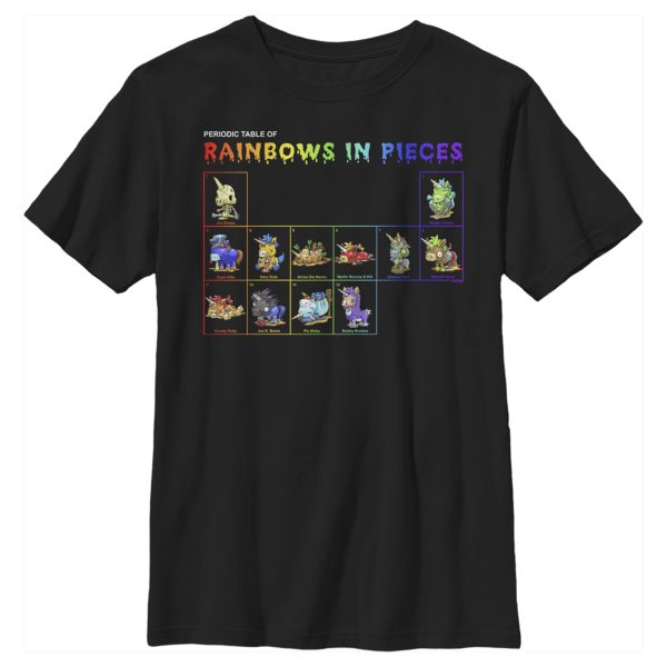 Boy_s R.I.P. Rainbows in Pieces Periodic Table of Unicorns T-Shirt