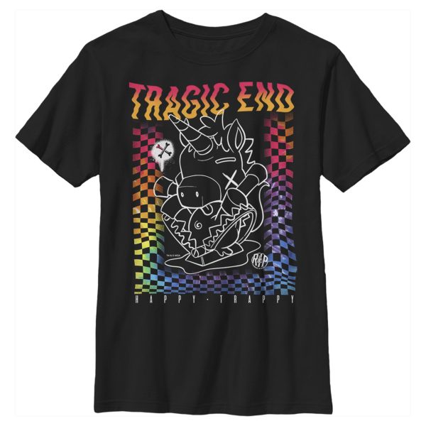 Boy_s R.I.P. Rainbows in Pieces Retro Happy Trappy Tragic T-Shirt