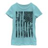 Girl_s Lost Gods American Flag Flowers T-Shirt
