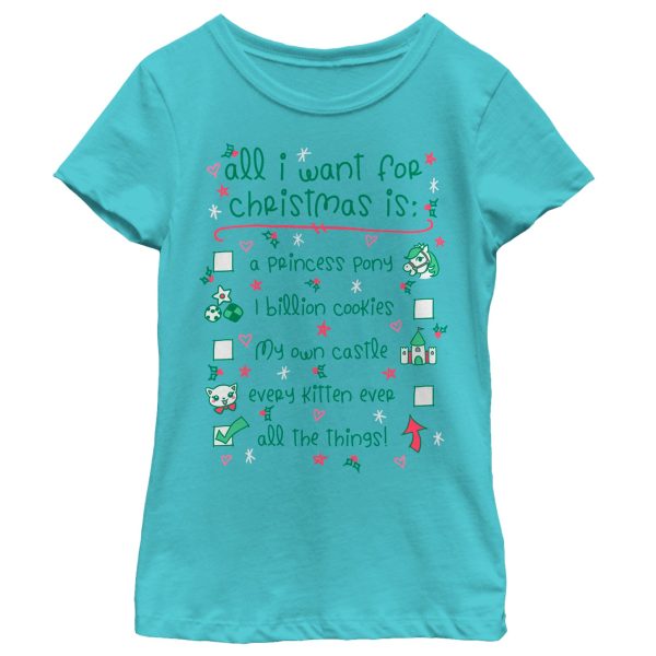 Girl_s Lost Gods Christmas I want All the Things T-Shirt