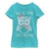 Girl_s Lost Gods Christmas Santa Owl Be Home T-Shirt