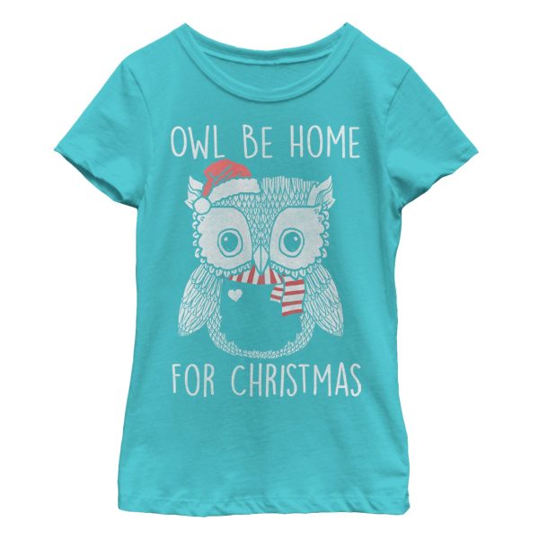 Girl_s Lost Gods Christmas Santa Owl Be Home T-Shirt