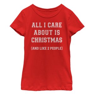 Girl_s Lost Gods Christmas and People All I Care About T-Shirt