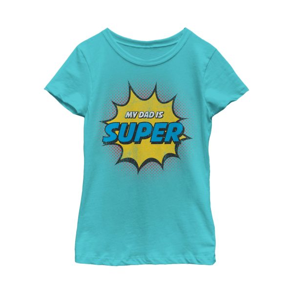 Girl_s Lost Gods Father_s Day Retro Comic Super Dad T-Shirt