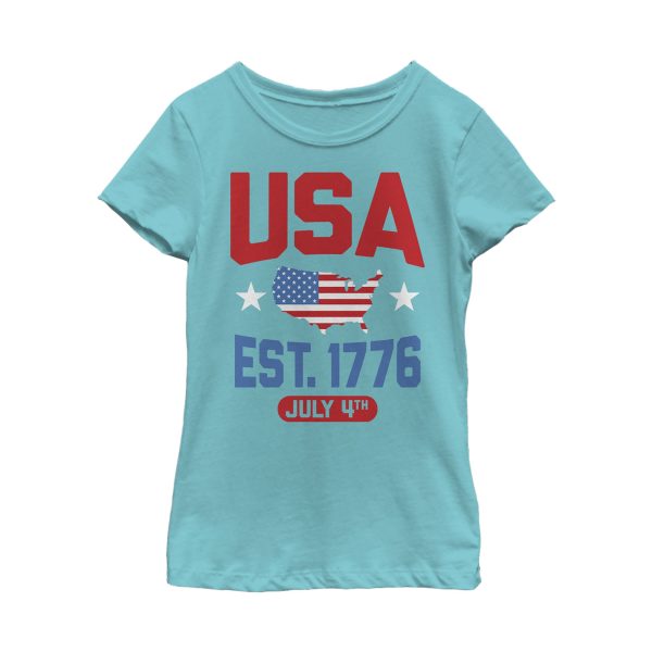 Girl_s Lost Gods Fourth of July USA Est. 1776 T-Shirt